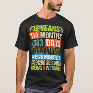 T-shirt 12 Ans 144 Mois D'Être Impressionnant 12e Annivers