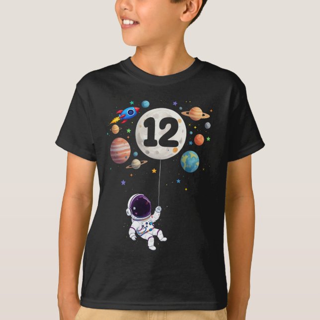 T-shirt 12 ans Anniversaire Astronaut 12e anniversaire (Devant)