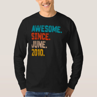 T-shirt 12 Ans Awesome depuis Juin 2010 12e Anniversaire