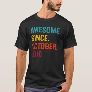 T-shirt 12 Ans Awesome Depuis Octobre 2010 12e Naissance