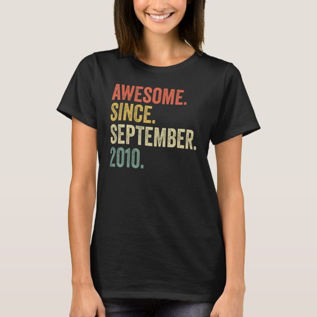 T-shirt 12 Ans Awesome Depuis Septembre 2010 12th Bir (Devant)
