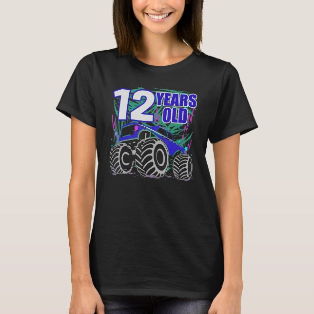 T-shirt 12 Ans Camion Monster Pour Garçons Et Filles (Devant)