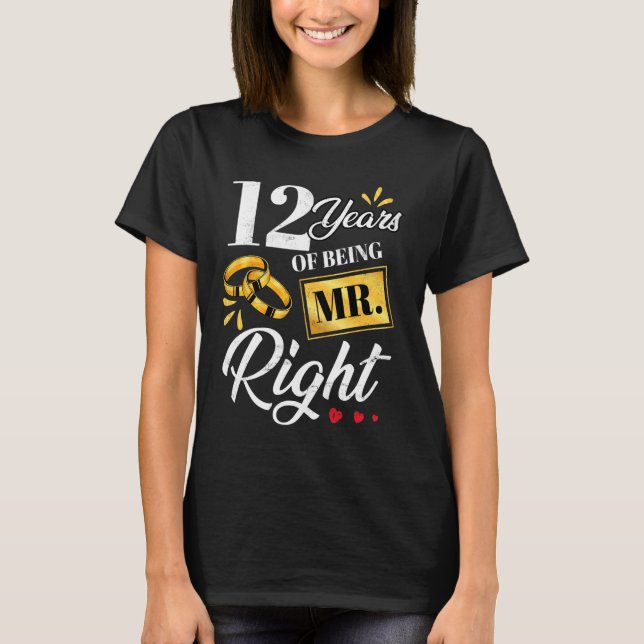 T-shirt 12 Ans D'Être M. Right Funny Couple Mariage A (Devant)