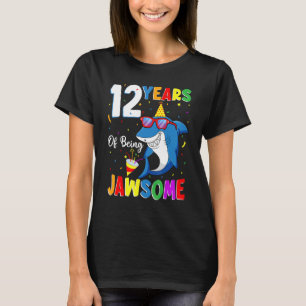 T-shirt 12 Ans D'Être Un Requin Jawsome 12e Anniversaire 1