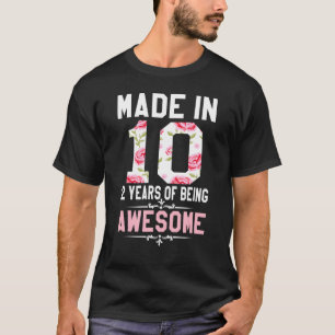 T-shirt 12 Ans Fabriqué En 2010 12ème Anniversaire Pour Ad