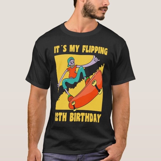 T-shirt 12 ans Joyeux 12e anniversaire Skateboard 12e (Devant)