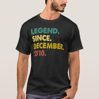 T-shirt 12 Ans Légende depuis décembre 2010 12e Birt