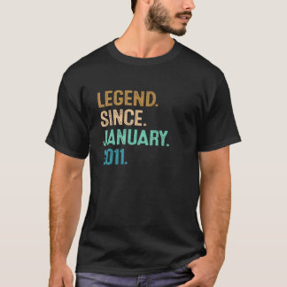 T-shirt 12 Ans Légende depuis Janvier 2011 12e Naissance