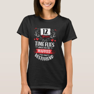 T-shirt 12 Ans Mariés Au Meilleur Ami 12ème Mariage Anniv