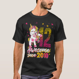 T-shirt 12 Ans Unicorne Flossing 12e Anniversaire Unico