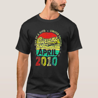 T-shirt 12 Ans Vintage Avril 2010 12ème Anniversaire