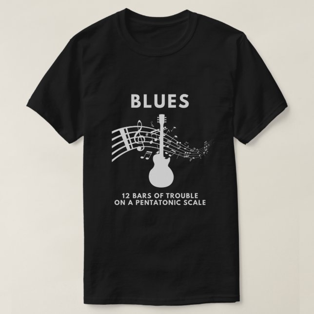 T-shirt 12 bars Of Trouble Blues Music (Design devant)