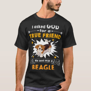 T-shirt 12 Demandé Dieu Véritable Ami Un Beagle