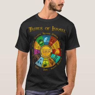 T-shirt 12 Douze Tribus D'Israël Hébreu Juif Israélite