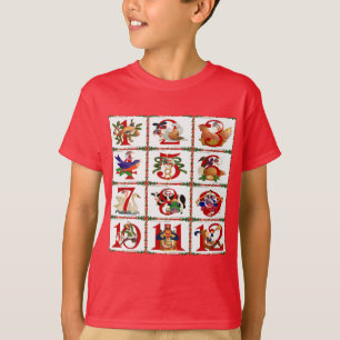 T-shirt 12 Jours De Décolletage De Noël Imprimer Cadeaux T