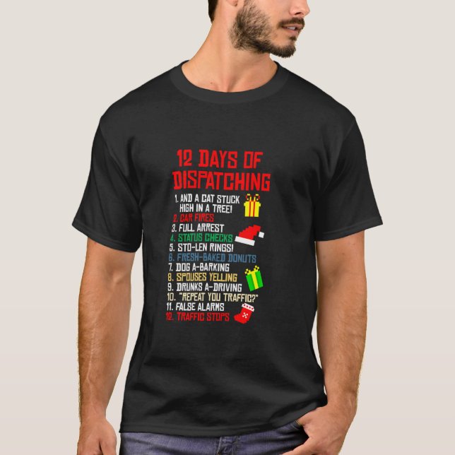 T-shirt 12 Jours D'Expédition Du Pajama De Noël X Mas Disp (Devant)