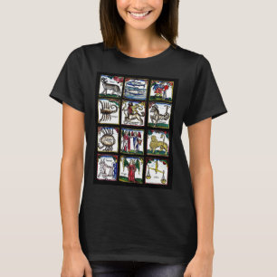 T-shirt 12 signes zodiaques Symboles d'astrologie d'annive