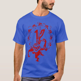T-shirt 12 singes Terry Gilliam Rouge sur Noir