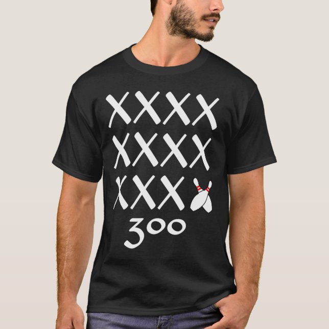 T-shirt 12 Strikes Parfait Bowling Jeu T Chemise - 300 Bow (Devant)