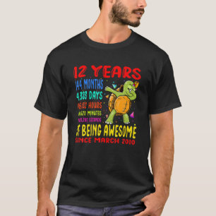 T-shirt 12 Years Of Being Awesome - 12Th Birthday Dabbing