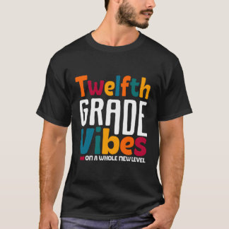 T-shirt 12e année Vibes Vintage 1ère journée Équipe scolai
