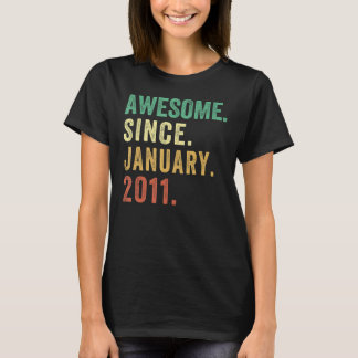 T-shirt 12e Anniversaire Cadeau 12 ans Awesome depuis Janu