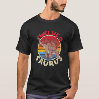 T-shirt 12E Anniversaire Douze O Saurus Stegosaurus I Fami