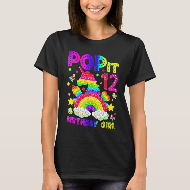T-shirt 12e anniversaire Fidget Jouet Pop It Anniversaire  (Devant)