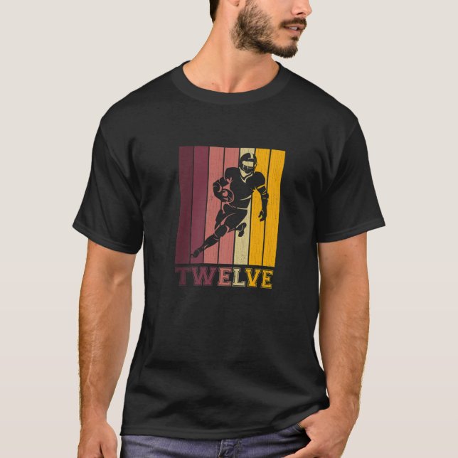 T-shirt 12E Anniversaire Pour Garçons Football Joueur 12 A (Devant)