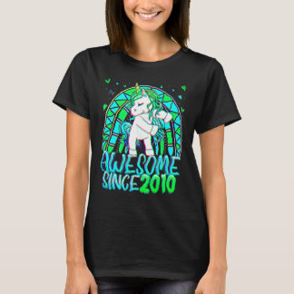 T-shirt 12e anniversaire Rainbow 12 ans Flossing Unicorn