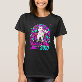 T-shirt 12e anniversaire Rainbow 12 ans Flossing Unicorn