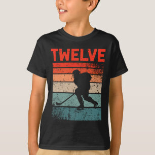 T-shirt 12e anniversaire Retro Hockey sur glace 12 ans Boy