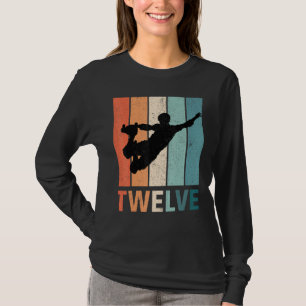 T-shirt 12e anniversaire Retro Roller Skating Boys Girls 1