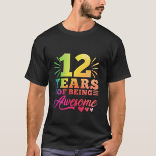 T-shirt 12e anniversaire Tie Dye 12 ans 12 ans fille année