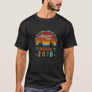 T-shirt 12E Anniversaire vintage Magnifique Depuis Mars 20
