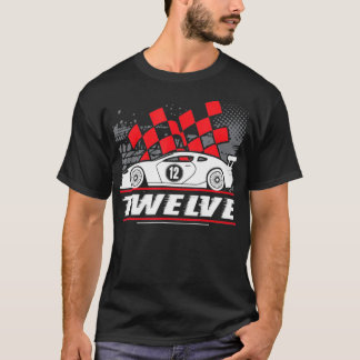 T-shirt 12e Birthday Race Car 12 ans