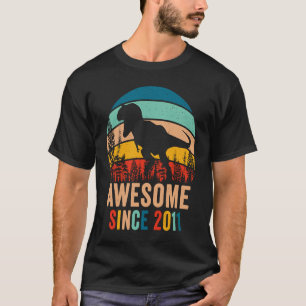 T-shirt 12ème Anniversaire rétro Dinosaur T Rex Garçons st