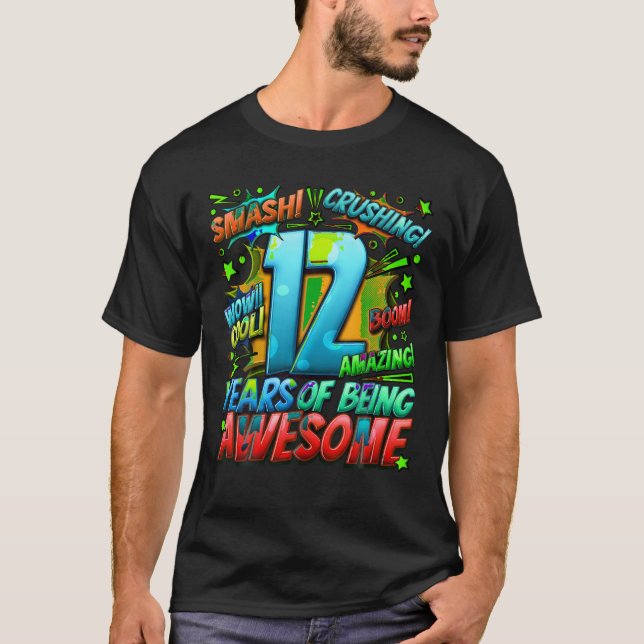 T-shirt 12ème Anniversaire Style Comique Magnifique Depuis (Devant)