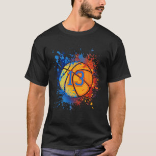 T-shirt 13 Ans 13e Anniversaire Basketball Cadeau Pour Gar