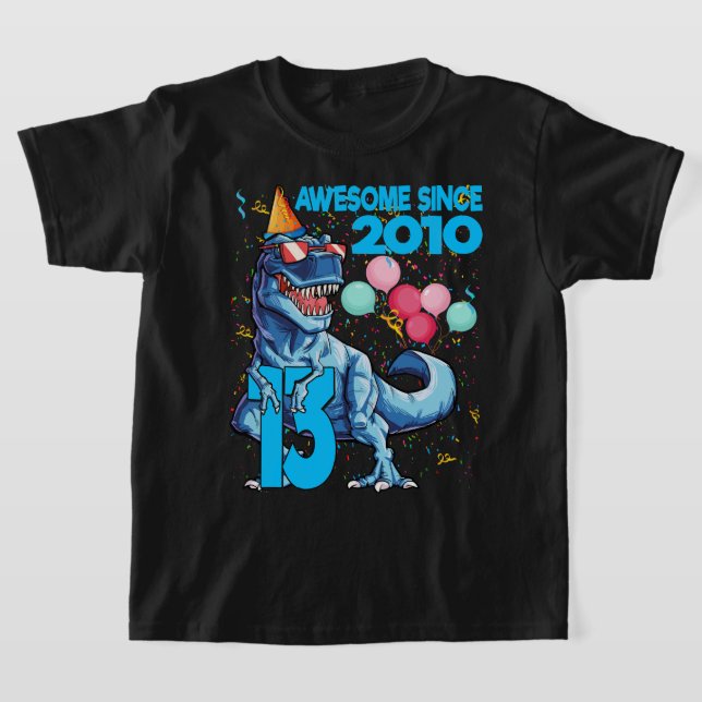 T-shirt 13 Ans 13ème anniversaire Dinosaur Boy Party 2010 (Poser)