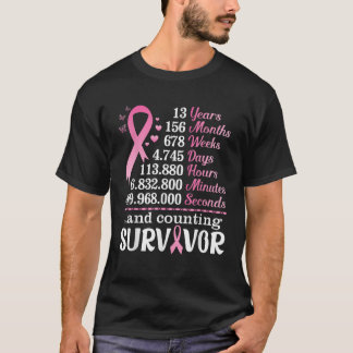 T-shirt 13 ans 156 mois Lutte contre le cancer du sein Cou