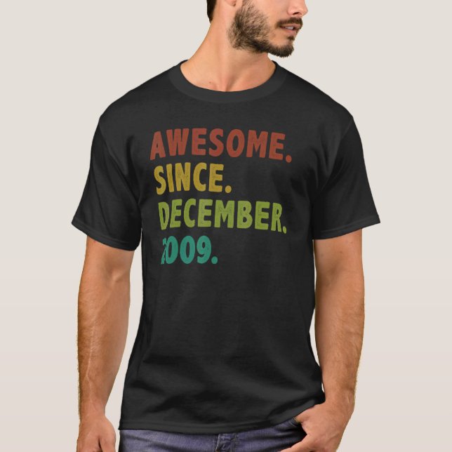 T-shirt 13 Ans Awesome Depuis Décembre 2009 13e Birt (Devant)