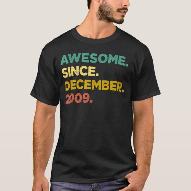 T-shirt 13 Ans Awesome Depuis Décembre 2009 13th Bir (Devant)