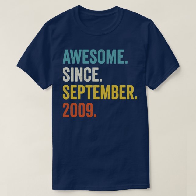 T-shirt 13 Ans Awesome Depuis Septembre 2009 13th Bir (Design devant)