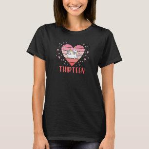 T-shirt 13 Ans Cute Cat Caticorn Anniversaire Fille 13e B