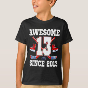 T-shirt 13 Ans Incroyable Depuis Anniversaire Thème Hockey