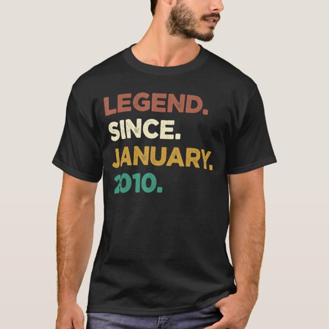 T-shirt 13 Ans Légende depuis Janvier 2010 13e anniversair (Devant)