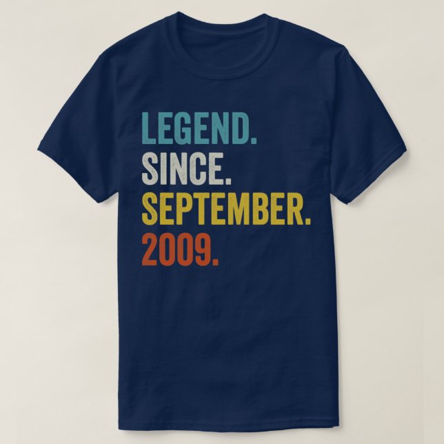 T-shirt 13 Ans Légende depuis septembre 2009 13e Birt (Design devant)