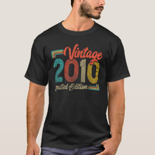 T-shirt 13 Ans Né En 2010 Vintage 13ème Anniversaire