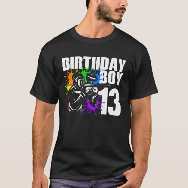 T-shirt 13 ans Paintball Anniversaire Jouets 13e Gif (Devant)